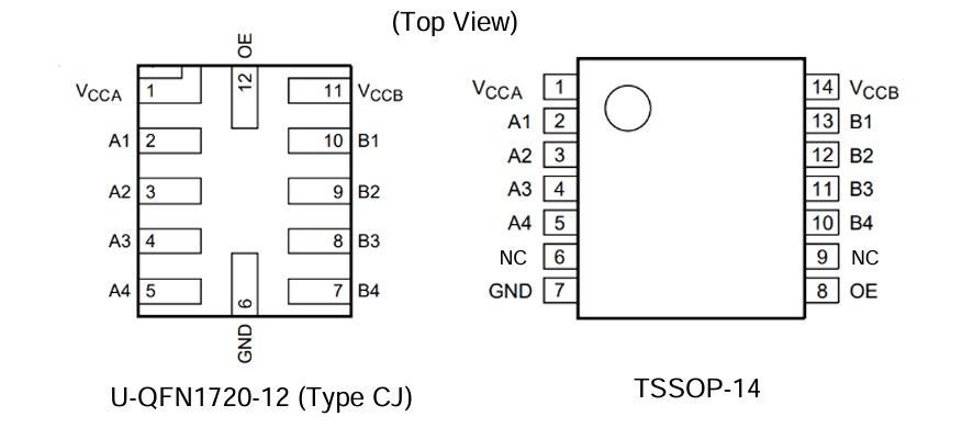 Mechanical Drawing - Diodes Incorporated LXB0104Q Automotive Bi-Directional Level Shifters